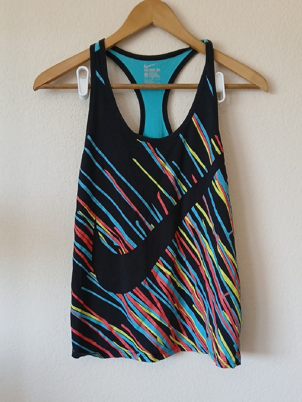 Nike Multicolored Retro Style Racerback Tank Top Athletic Cut